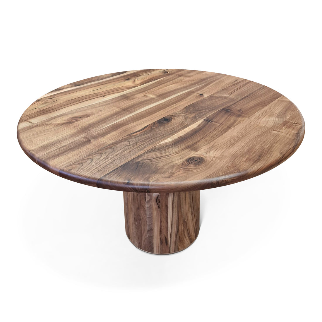 Loulou Table de salle à manger ronde en noyer extensible 