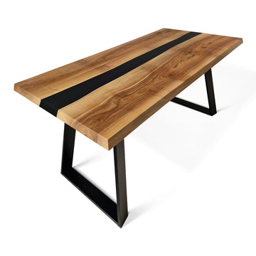 Table époxy noire wabi