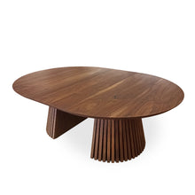 Table à manger ronde extensible Vivien en noyer chocolat S10Home