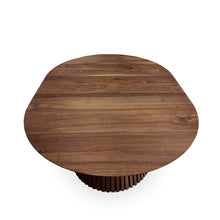 Table à manger ronde extensible Vivien en noyer chocolat S10Home