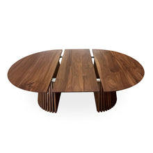 Table à manger ronde extensible Vivien en noyer chocolat S10Home
