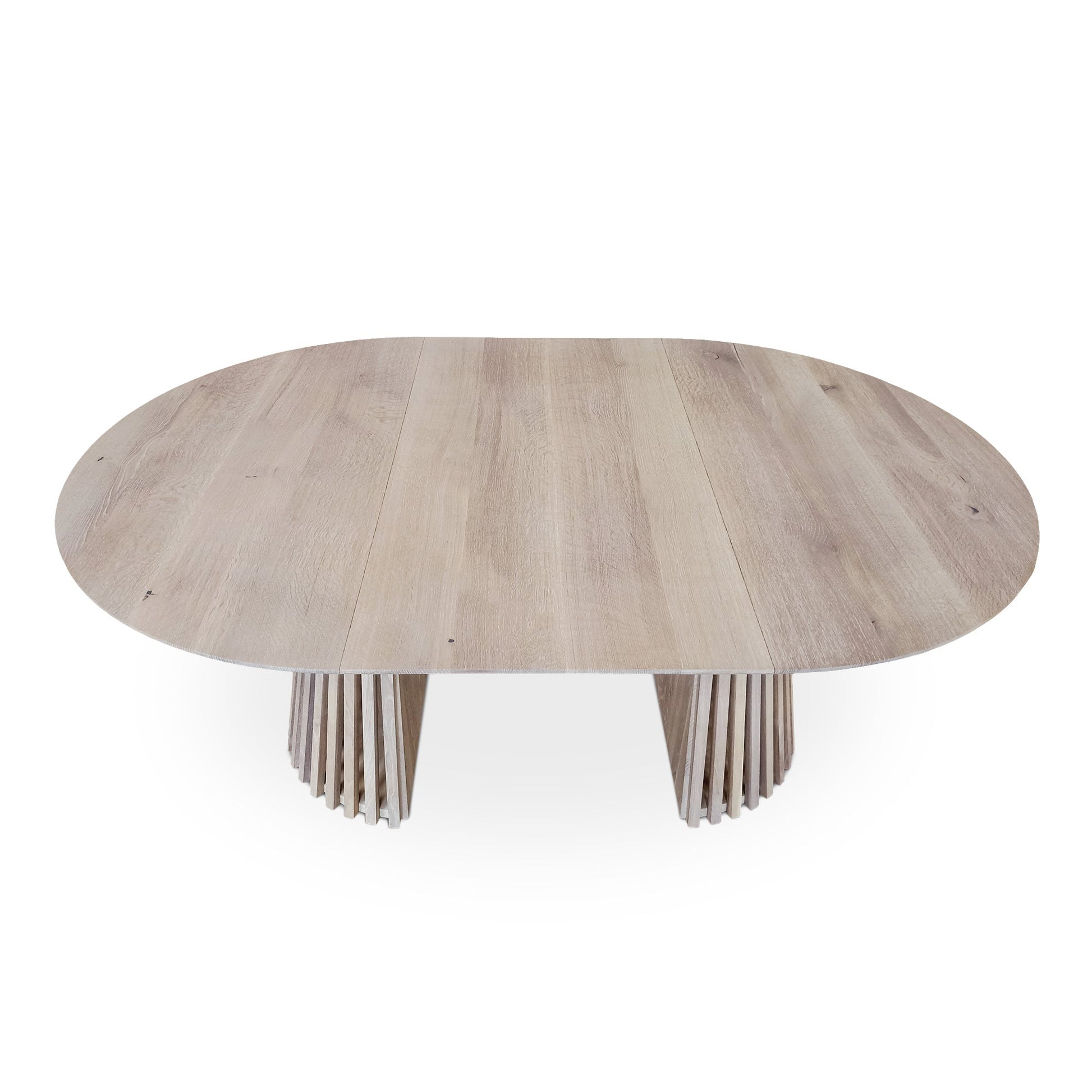 Table à manger ronde extensible Vivien en chêne coton 