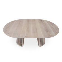 Table à manger ronde extensible Vivien en chêne coton 