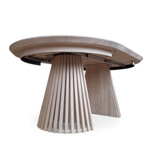 Table à manger ronde extensible Vivien en chêne coton 