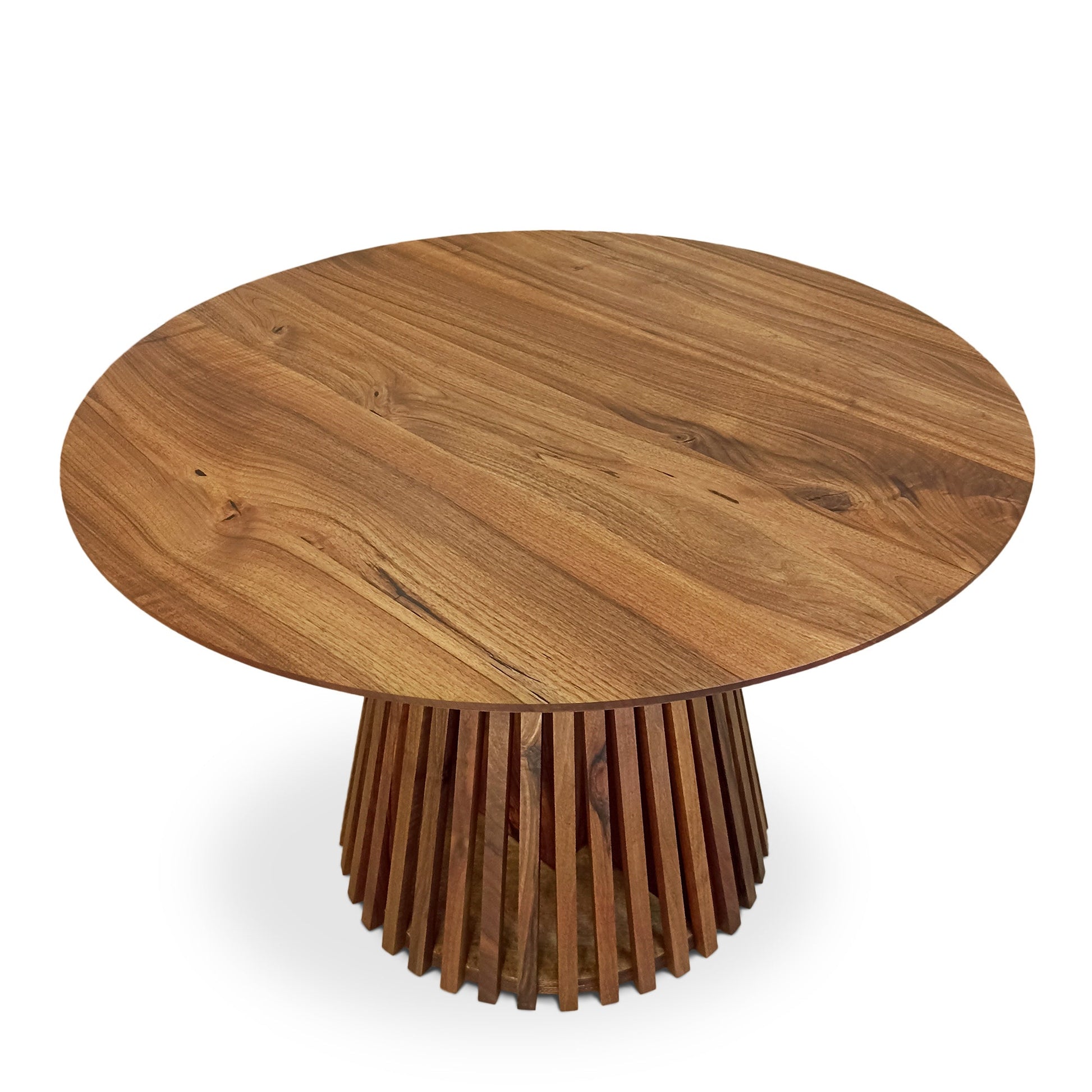 Table à manger ronde extensible Vivien en noyer plus foncé | S10Home
