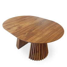 Table à manger ronde extensible Vivien en noyer plus foncé | S10Home