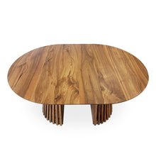 Table à manger ronde extensible Vivien en noyer plus foncé | S10Home