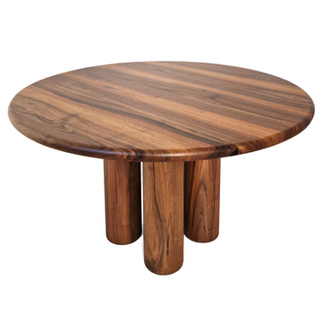 Table de salle à manger ronde Ella extensible en noyer 