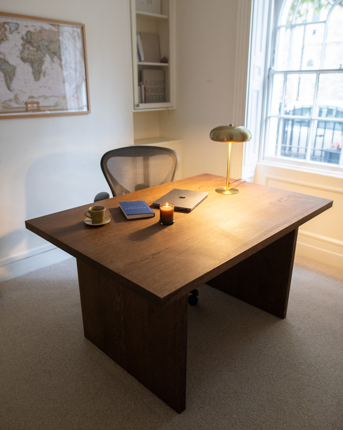 Table Windsor en chêne chocolat 140 cm (parfaite pour le bureau) 