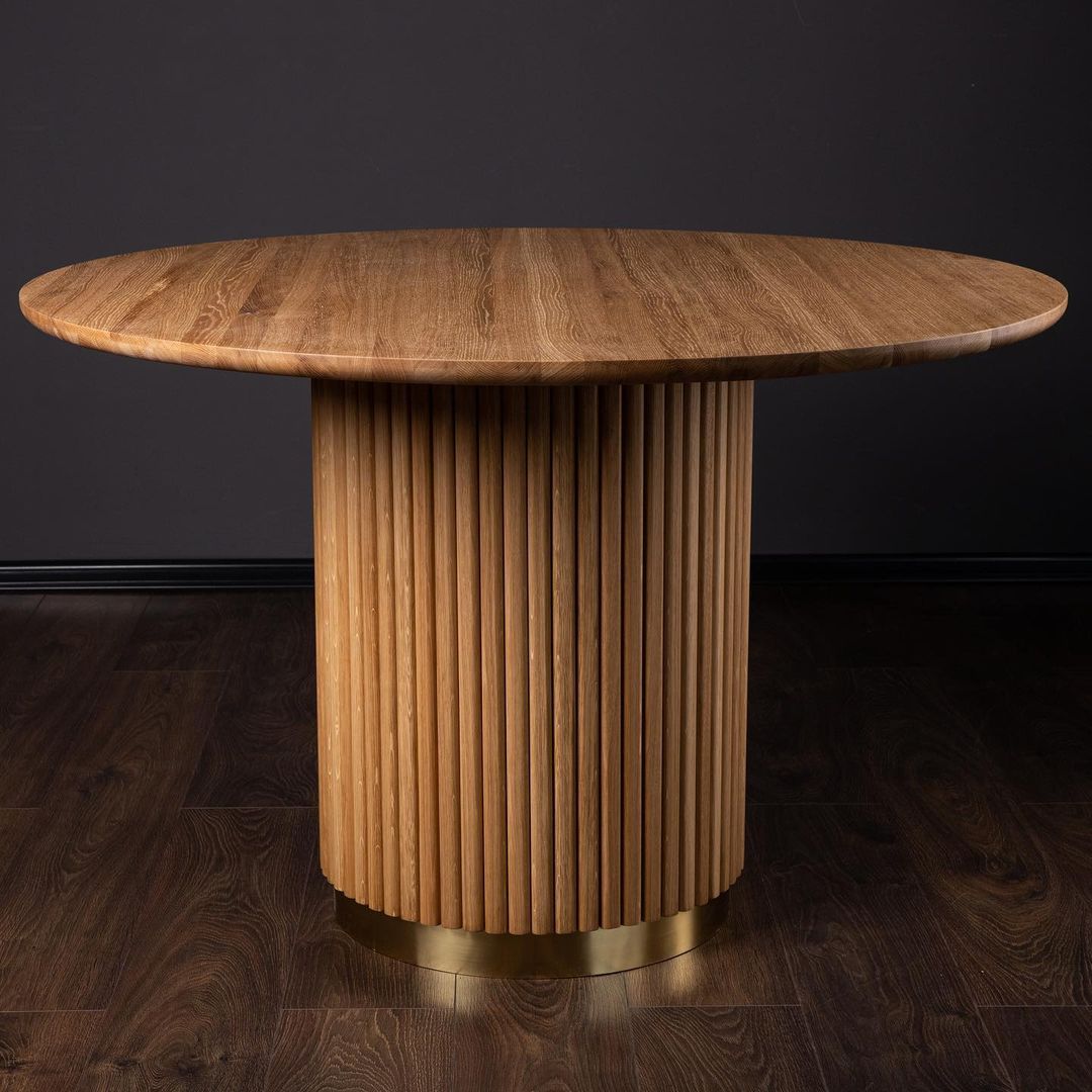 Table ronde de salle à manger en chêne Chiara |S10Home