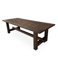 Table de salle à manger rustique extensible en chêne chocolat S10Home