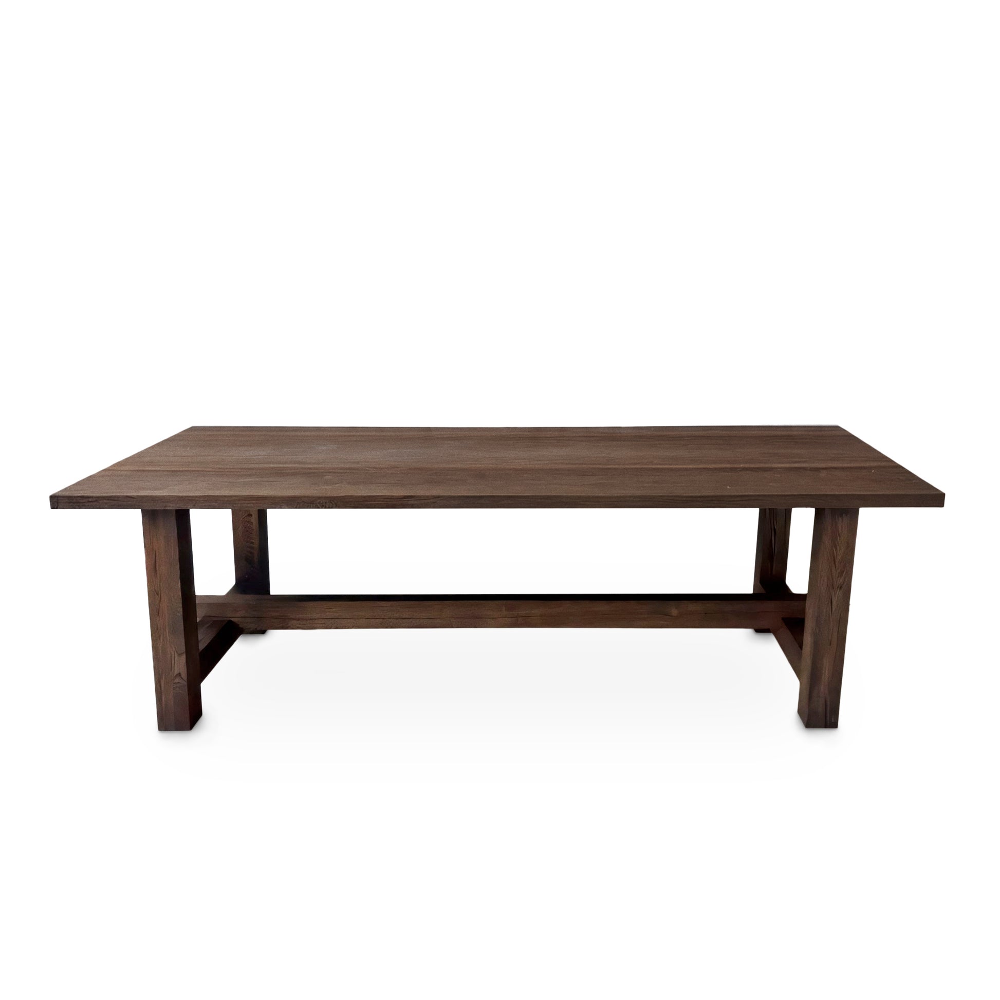 Table de salle à manger rustique extensible en chêne chocolat S10Home