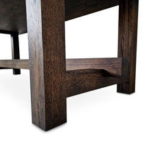 Table de salle à manger rustique extensible en chêne chocolat S10Home