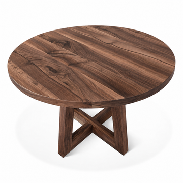 Tulip Round Walnut Dining Table