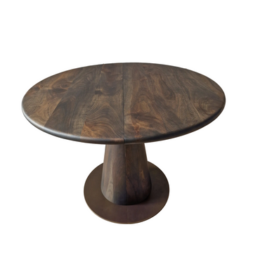 Table à manger ronde extensible Liana en noyer 