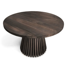 Table de salle à manger extensible ronde Vivien en chêne anthracite | S10Home