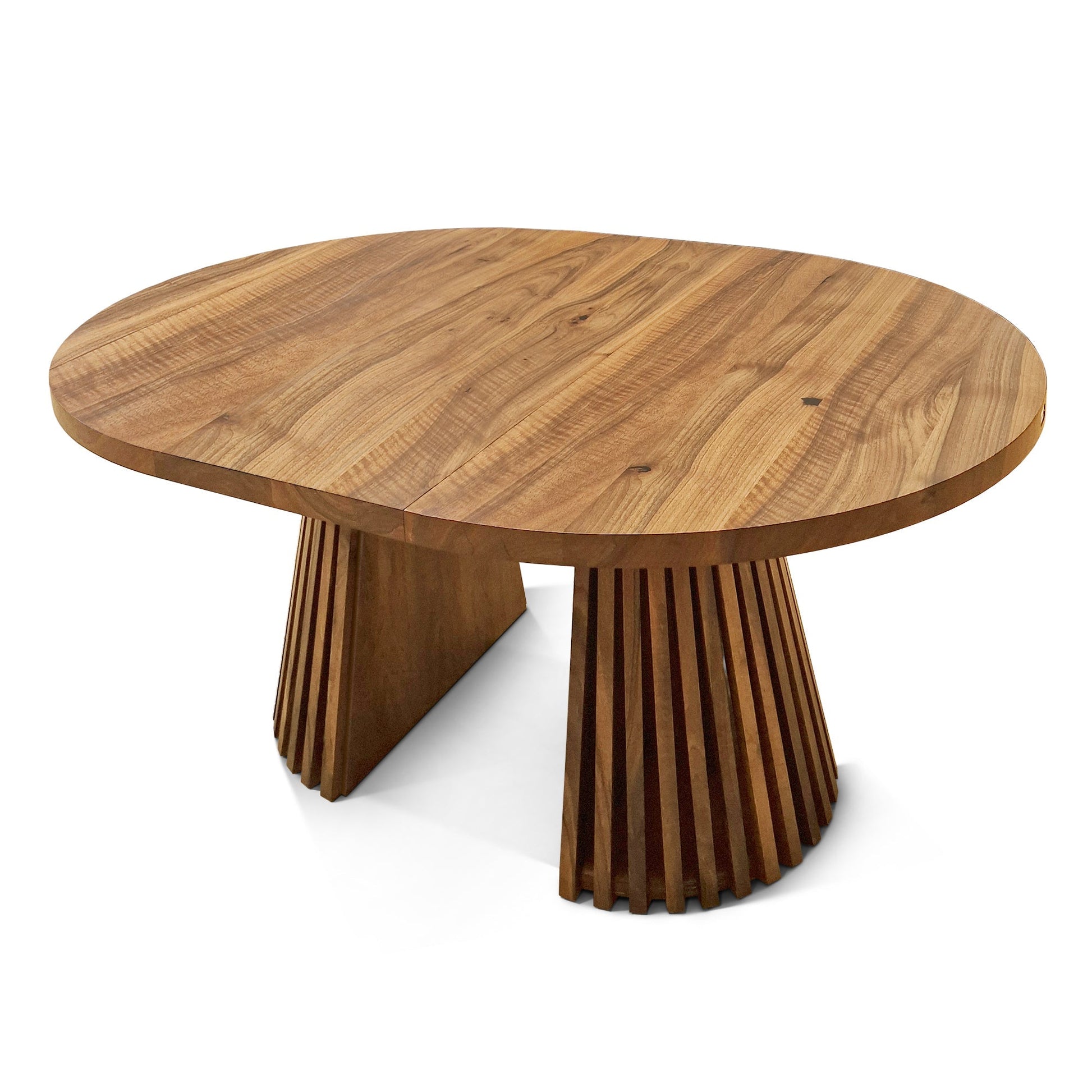 Table à manger ronde extensible Vivien en noyer plus foncé | S10Home