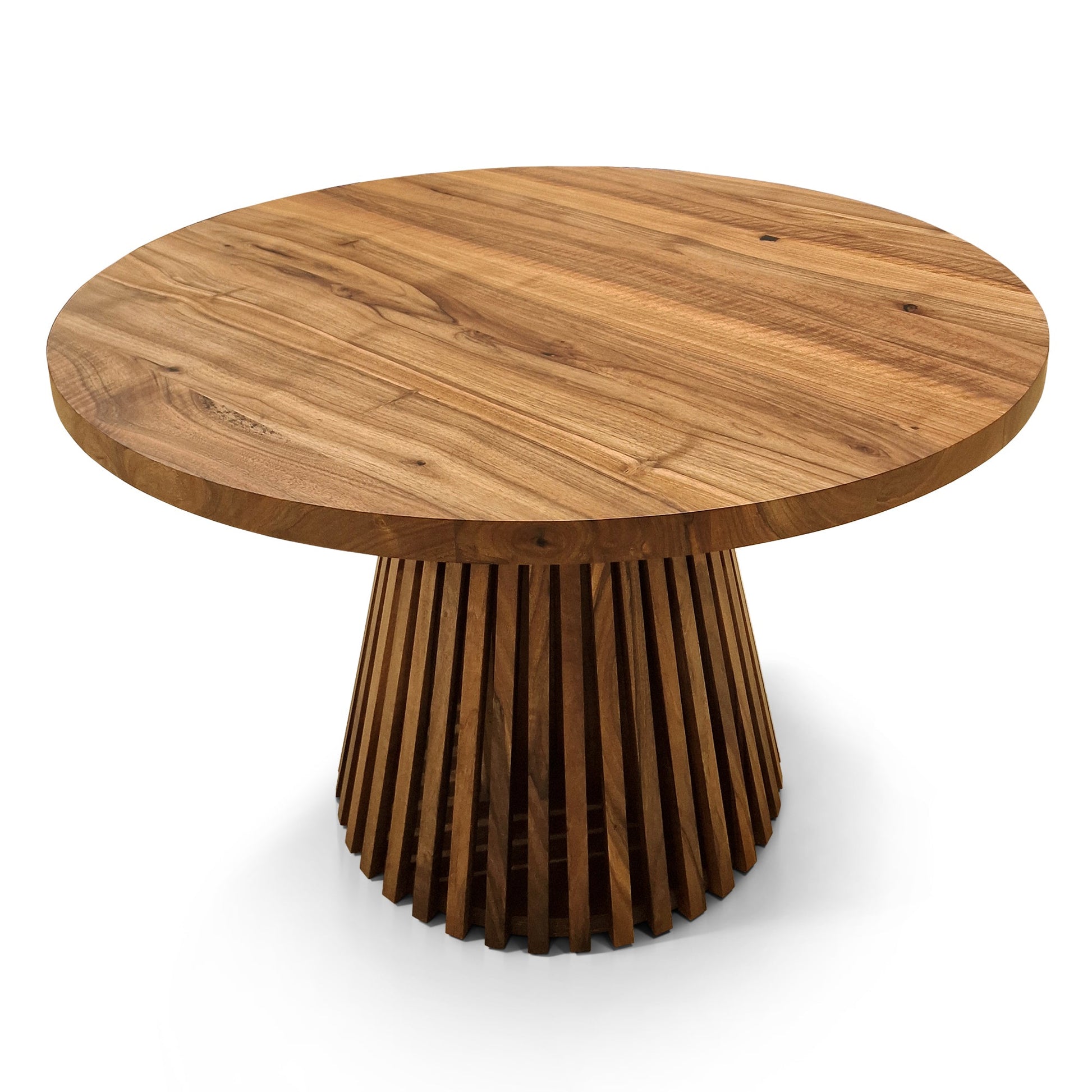 Table à manger ronde extensible Vivien en noyer plus foncé | S10Home