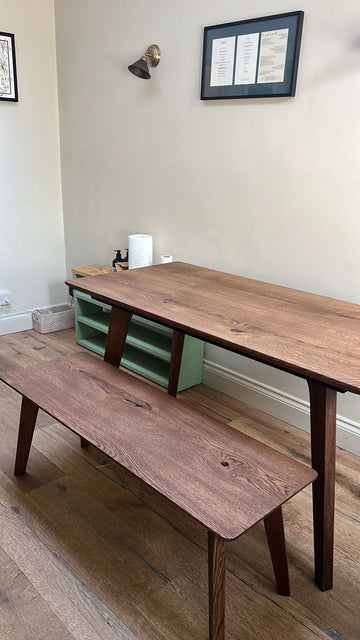 Table en chêne massif Aurora 140 cm et banc 