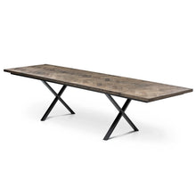 Table de repas extensible Astrid en chevrons charbon, extensible de S10Home