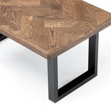 Astrid Herringbone Coffee Table in Chocolate Oak | S10Home