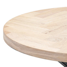 Table basse ronde Astrid à chevrons en hêtre en chêne de coton | S10Home