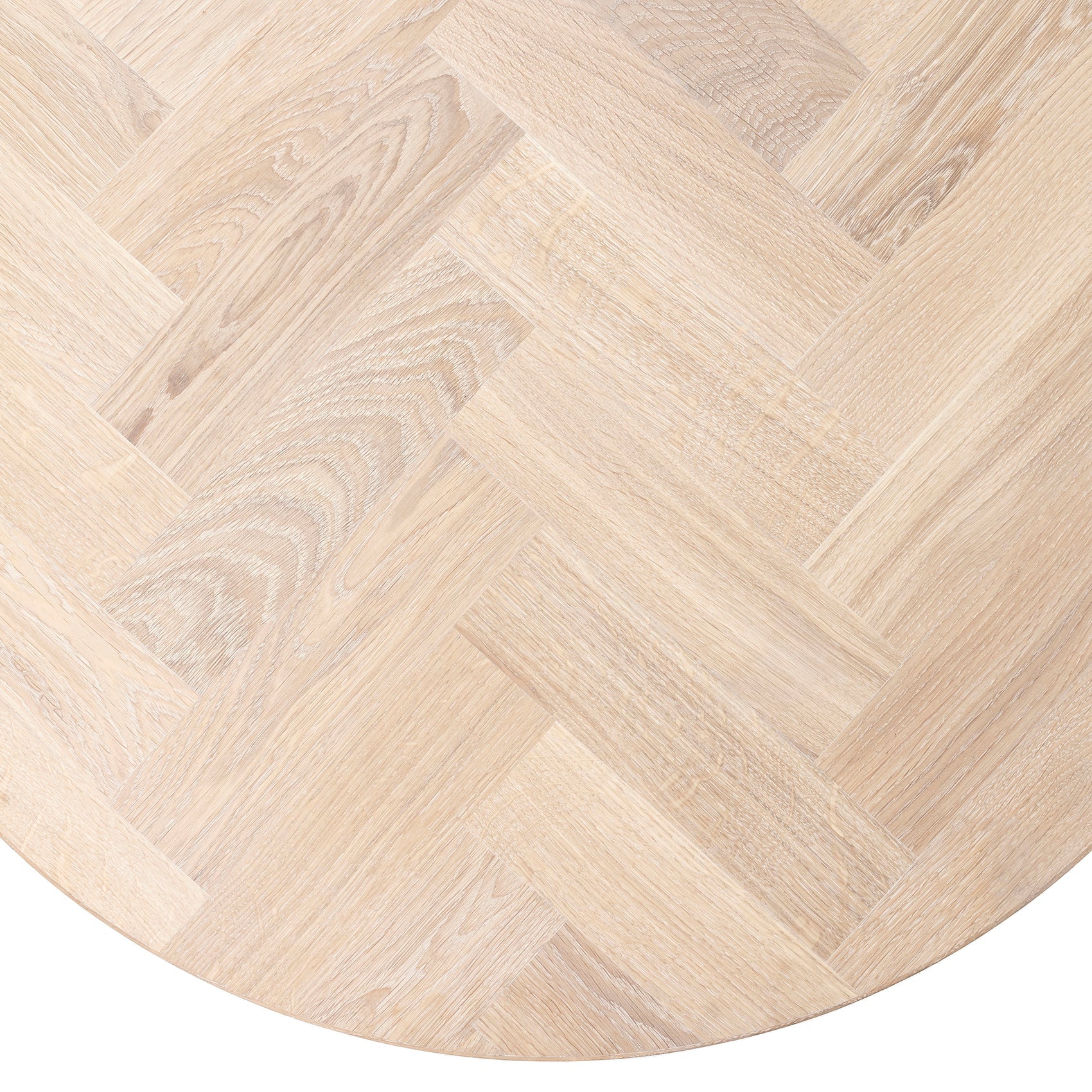 Table basse ronde Astrid à chevrons en hêtre en chêne de coton | S10Home