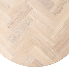 Table basse ronde Astrid à chevrons en hêtre en chêne de coton | S10Home