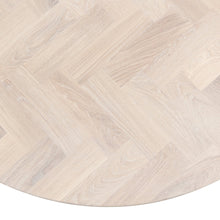 Astrid Extendable Round Herringbone Dining Table in Cotton Oak | S10 Home