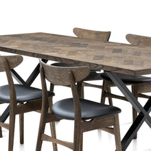 Table de repas extensible Astrid en chevrons charbon, extensible de S10Home