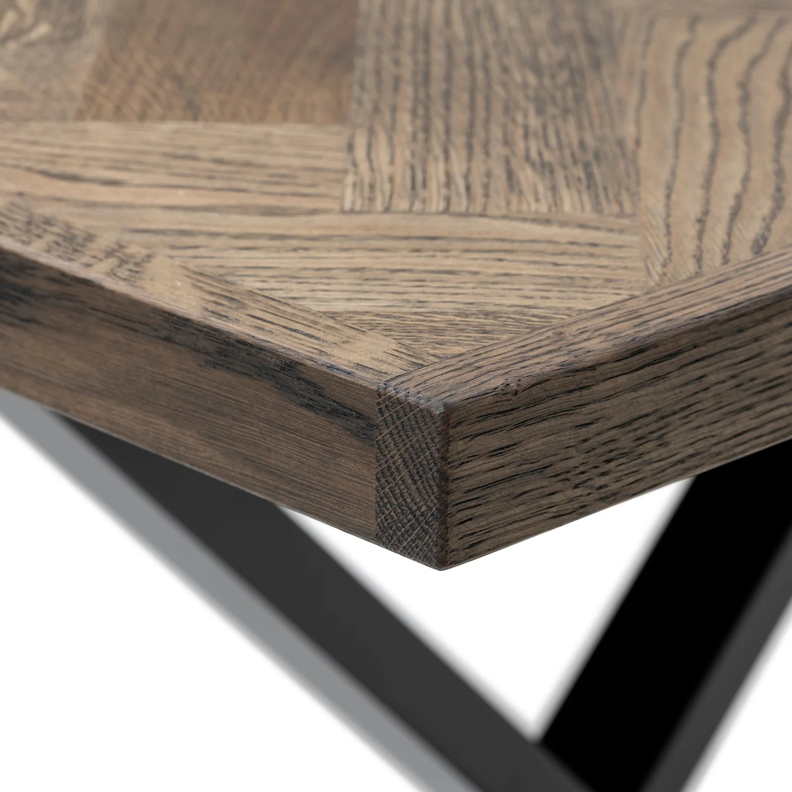 Table de repas extensible Astrid en chevrons charbon, extensible de S10Home