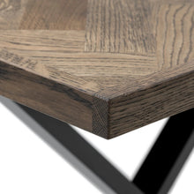Table de repas extensible Astrid en chevrons charbon, extensible de S10Home