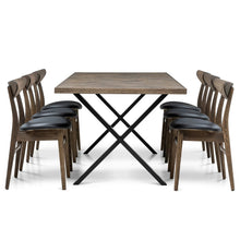 Table de repas extensible Astrid en chevrons charbon, extensible de S10Home