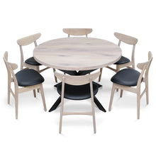 Round Oak Dining Table Extendable by S10Home