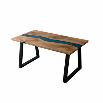 Table époxy bleu wabi