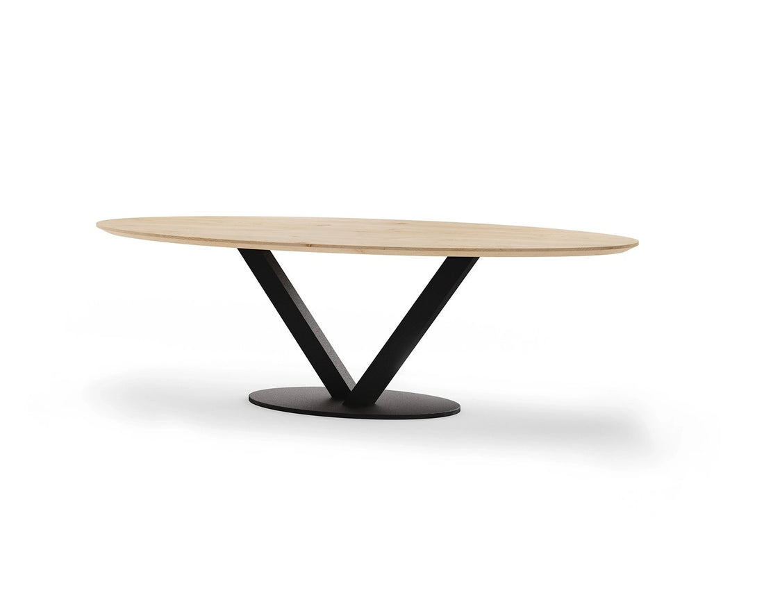 Metal Frame Table V22 in Walnut or Oak