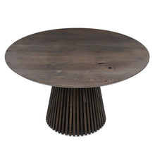 Table de salle à manger extensible ronde Vivien en chêne anthracite | S10Home