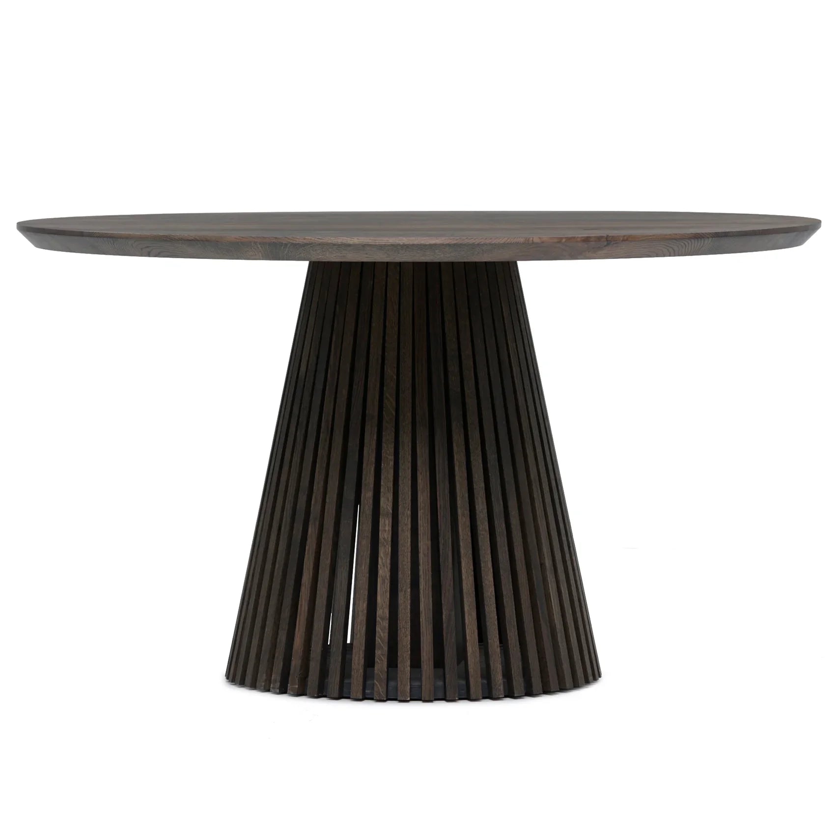 Table de salle à manger extensible ronde Vivien en chêne anthracite | S10Home