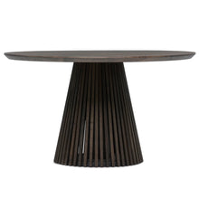 Table de salle à manger extensible ronde Vivien en chêne anthracite | S10Home