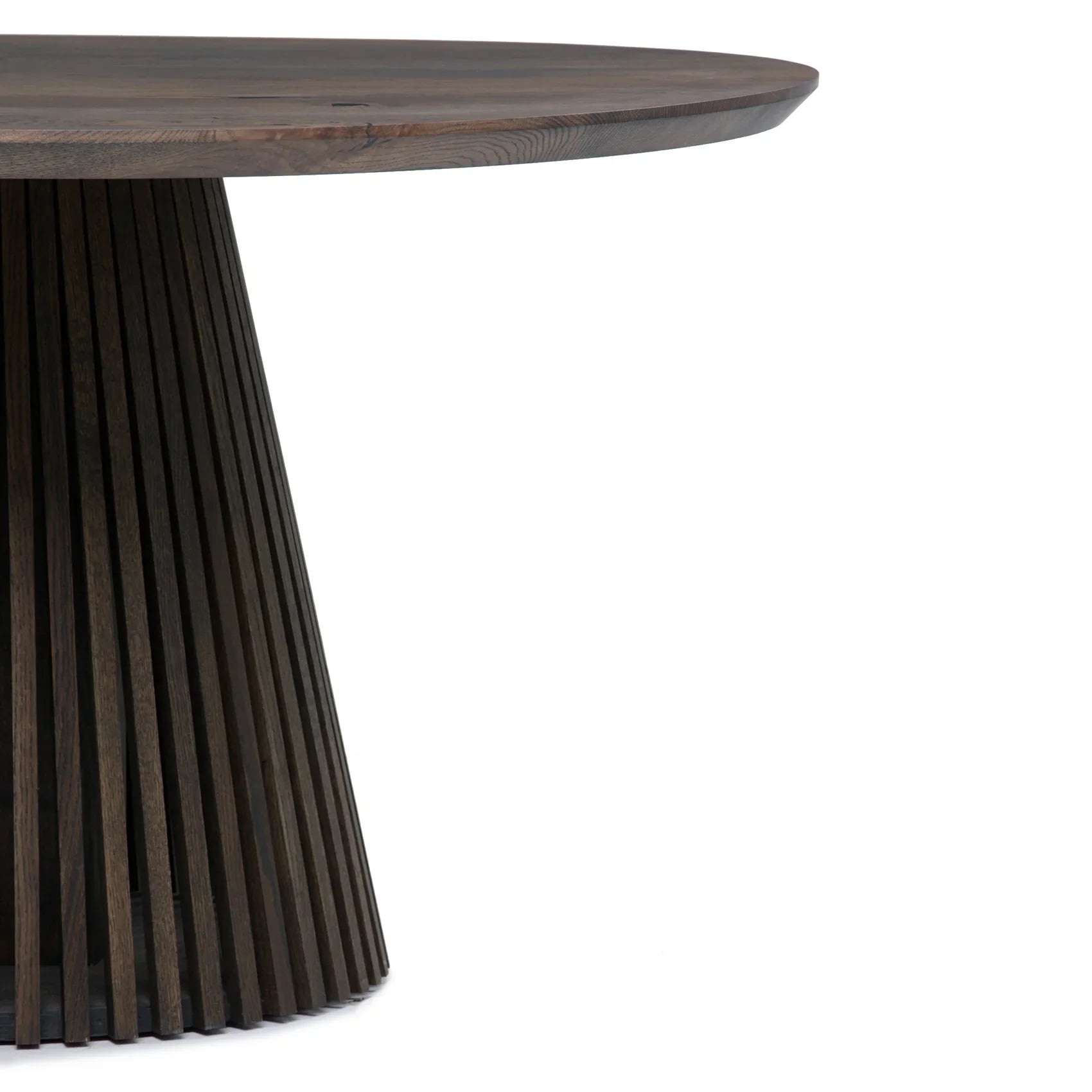 Table de salle à manger extensible ronde Vivien en chêne anthracite | S10Home